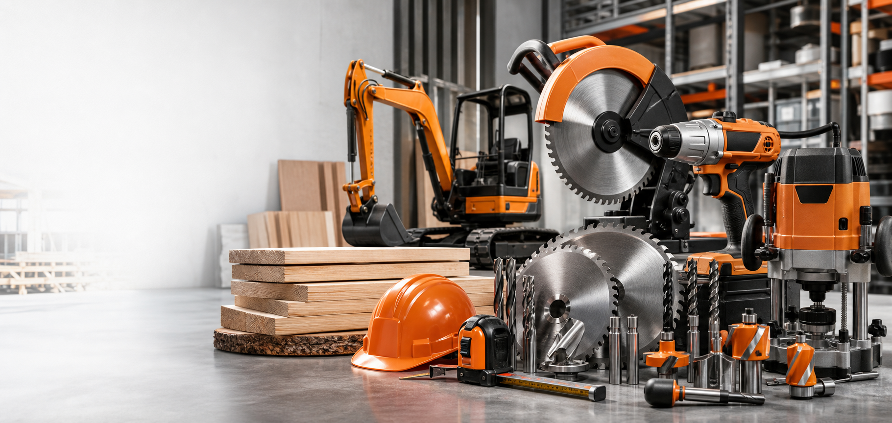Maquinaria de construccion, herramientas para madera y consumibles industriales